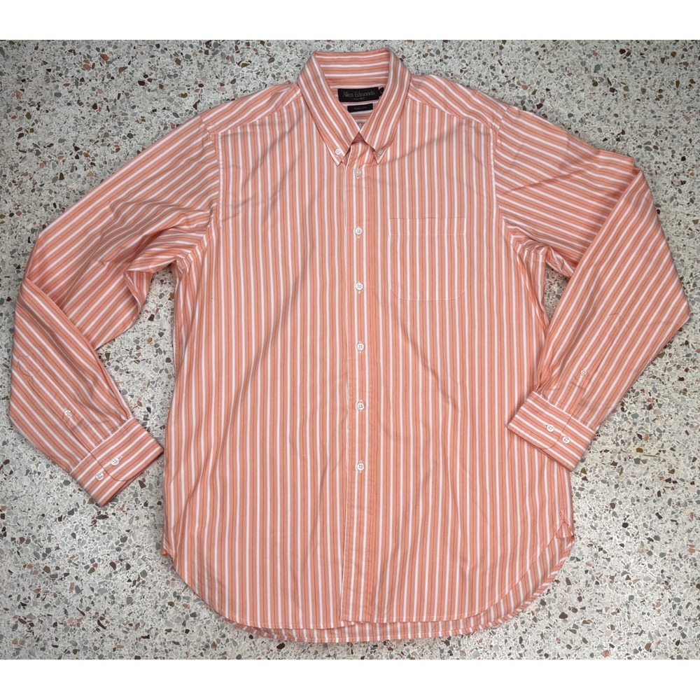 Allen Edmonds Men's Button Down Long Sleeve Striped Shirt‎ Size Large